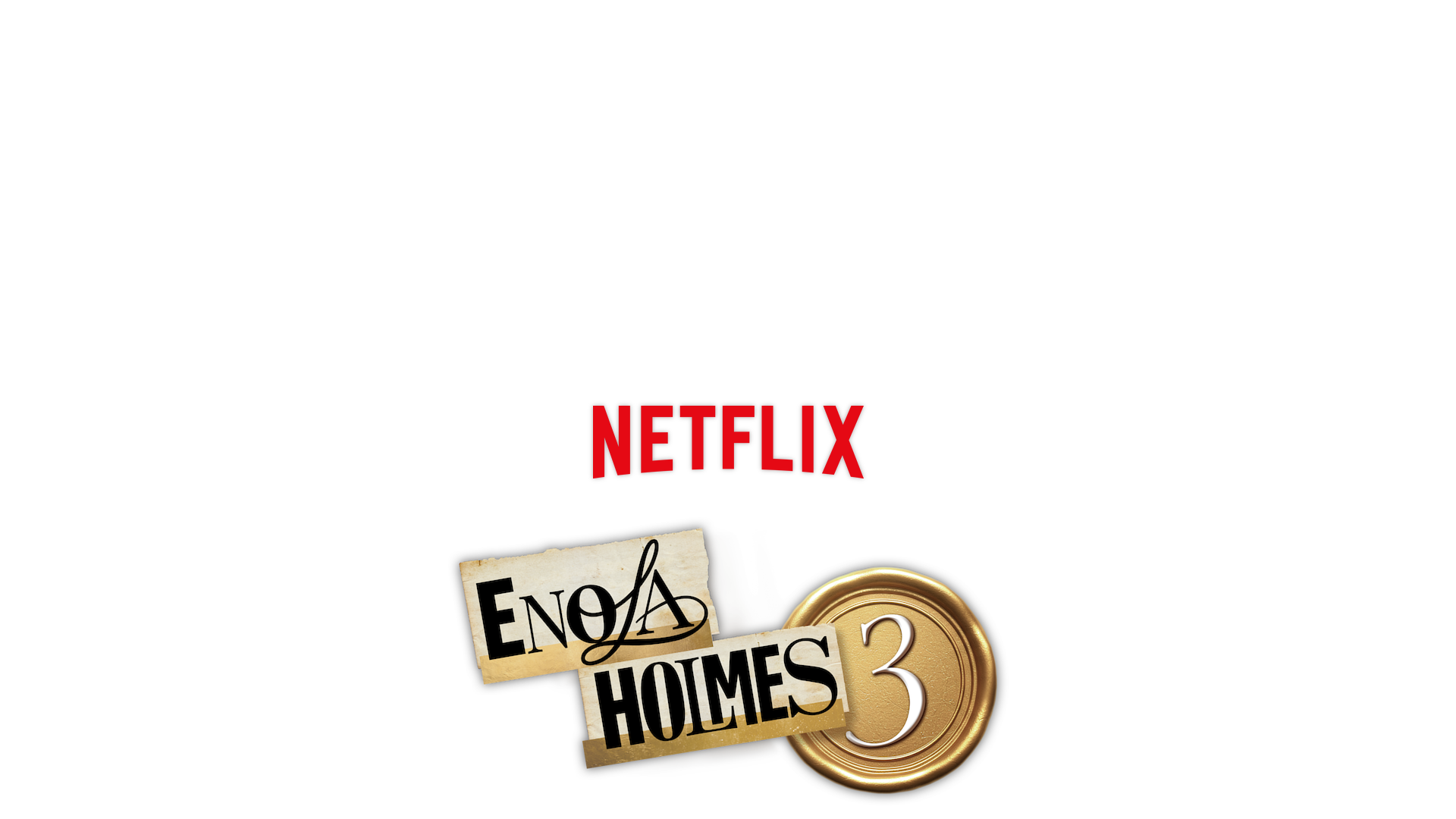 Official Netflix key art for Enola Holmes 3 featuring Millie Bobby Brown as Enola Holmes against a darker mystery-themed background